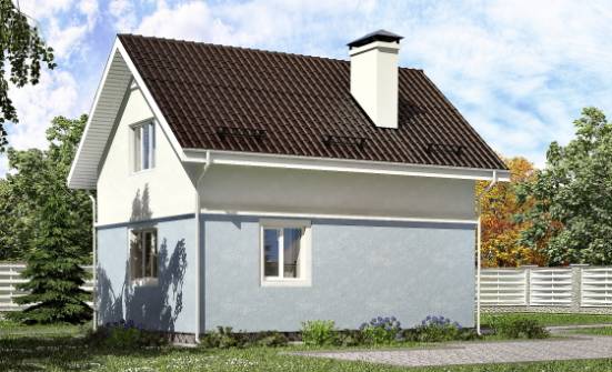 095-002-П Проект двухэтажного дома с мансардой, экономичный коттедж из пеноблока Жуковка | Проекты домов от House Expert