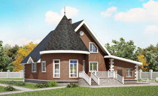 220-002-Л Проект двухэтажного дома мансардой и гаражом, красивый домик из бризолита Жуковка | Проекты домов от House Expert