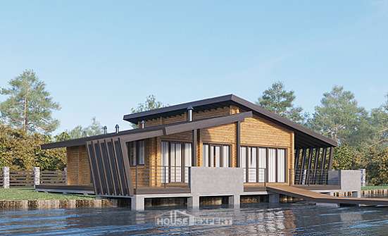 100-007-П Проект бани из бревен Унеча | Проекты домов от House Expert