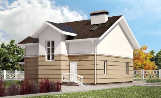 155-009-П Проект двухэтажного дома мансардой, уютный домик из поризованных блоков Клинцы | Проекты домов от House Expert
