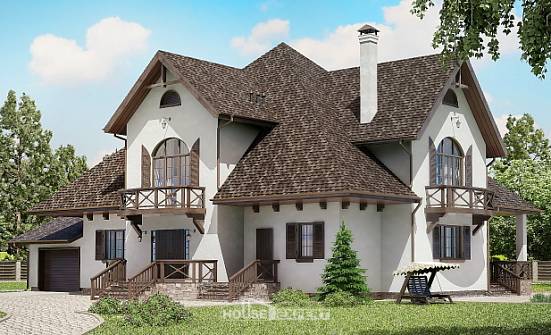 350-001-Л Проект двухэтажного дома с мансардой и гаражом, современный дом из пеноблока Клинцы | Проекты домов от House Expert