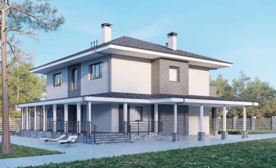 250-004-Л Проект двухэтажного дома, огромный коттедж из поризованных блоков Жуковка | Проекты домов от House Expert