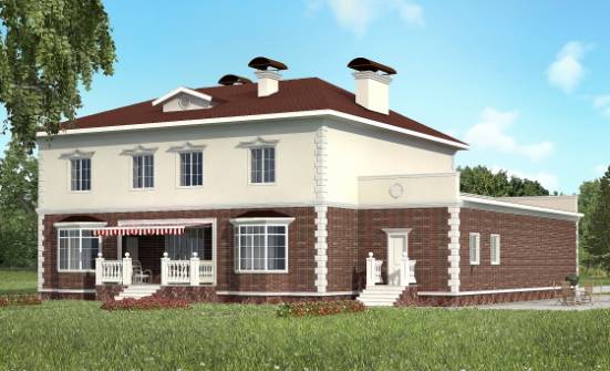 380-001-Л Проект двухэтажного дома и гаражом, современный дом из кирпича Брянск | Проекты домов от House Expert