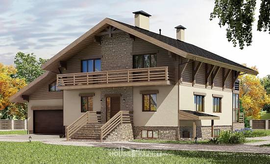 420-001-Л Проект трехэтажного дома с мансардой и гаражом, огромный домик из кирпича Унеча | Проекты домов от House Expert
