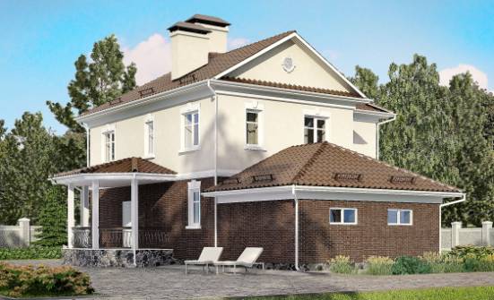 190-002-Л Проект двухэтажного дома и гаражом, средний загородный дом из твинблока Новозыбков | Проекты домов от House Expert
