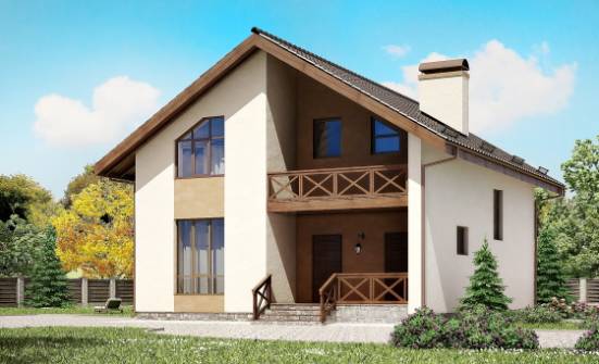 170-002-П Проект двухэтажного дома с мансардой, красивый домик из арболита Брянск | Проекты домов от House Expert