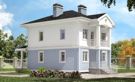 120-001-П Проект двухэтажного дома, классический загородный дом из керамзитобетонных блоков Клинцы | Проекты домов от House Expert