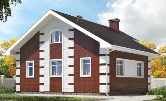 115-001-П Проект двухэтажного дома с мансардой, небольшой коттедж из арболита Жуковка | Проекты домов от House Expert