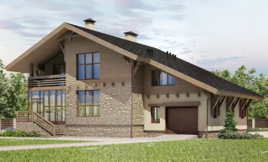 420-001-Л Проект трехэтажного дома с мансардой и гаражом, огромный домик из кирпича Унеча | Проекты домов от House Expert