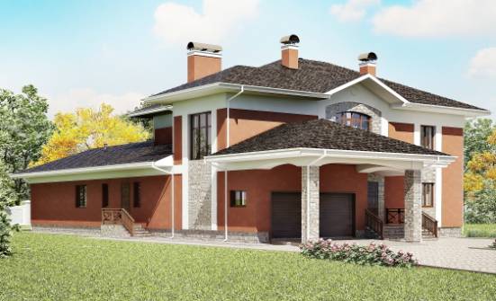 400-002-Л Проект двухэтажного дома и гаражом, современный домик из кирпича Унеча | Проекты домов от House Expert