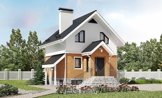 100-005-Л Проект трехэтажного дома с мансардным этажом, простой дом из арболита Унеча | Проекты домов от House Expert