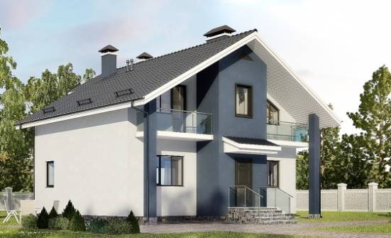 150-005-П Проект двухэтажного дома мансардой, компактный дом из бризолита Новозыбков | Проекты домов от House Expert