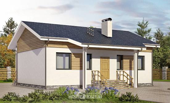 080-004-П Проект одноэтажного дома, скромный дом из теплоблока Жуковка | Проекты домов от House Expert
