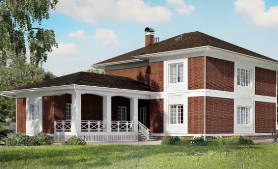 315-001-П Проект двухэтажного дома и гаражом, уютный загородный дом из кирпича Жуковка | Проекты домов от House Expert