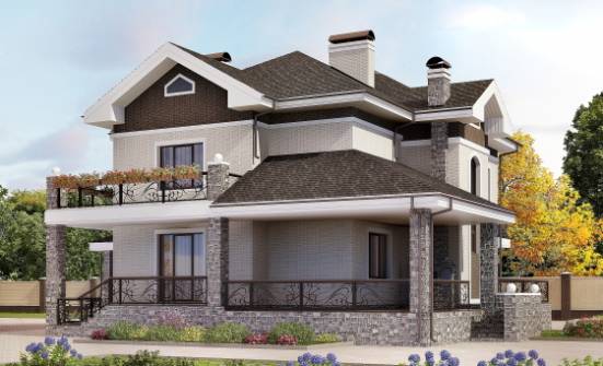 365-001-Л Проект трехэтажного дома, гараж, классический коттедж из кирпича Жуковка | Проекты домов от House Expert