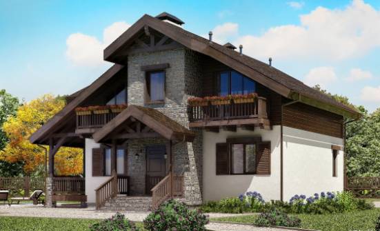 150-004-Л Проект двухэтажного дома мансардный этаж, уютный загородный дом из арболита Жуковка | Проекты домов от House Expert