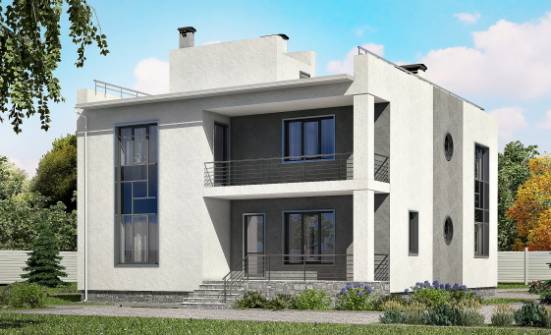 255-001-П Проект двухэтажного дома и гаражом, просторный загородный дом из поризованных блоков Жуковка | Проекты домов от House Expert