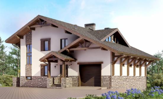 305-002-Л Проект трехэтажного дома с мансардой, современный дом из кирпича Брянск | Проекты домов от House Expert