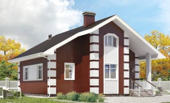 115-001-П Проект двухэтажного дома с мансардой, небольшой коттедж из арболита Жуковка | Проекты домов от House Expert