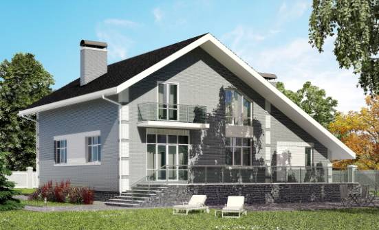 190-006-Л Проект двухэтажного дома с мансардой, гараж, средний домик из керамзитобетонных блоков Новозыбков | Проекты домов от House Expert