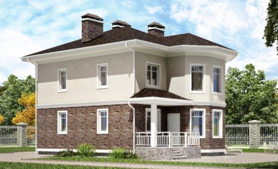 120-001-Л Проект трехэтажного дома, простой коттедж из арболита Клинцы | Проекты домов от House Expert