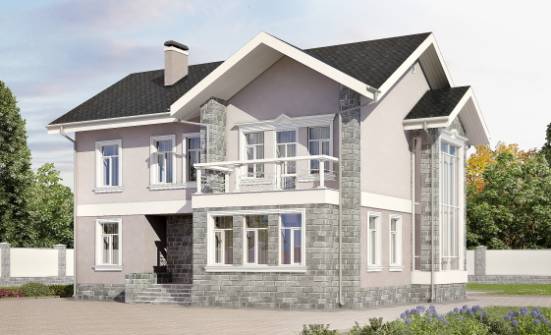 170-008-П Проект двухэтажного дома, экономичный коттедж из твинблока Новозыбков | Проекты домов от House Expert