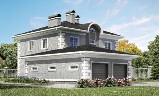 245-004-Л Проект двухэтажного дома и гаражом, простой загородный дом из кирпича Стародуб | Проекты домов от House Expert