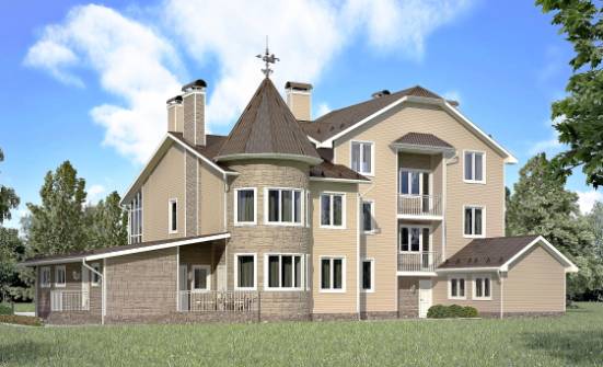 555-001-Л Проект трехэтажного дома с мансардой, гараж, большой домик из арболита Новозыбков | Проекты домов от House Expert