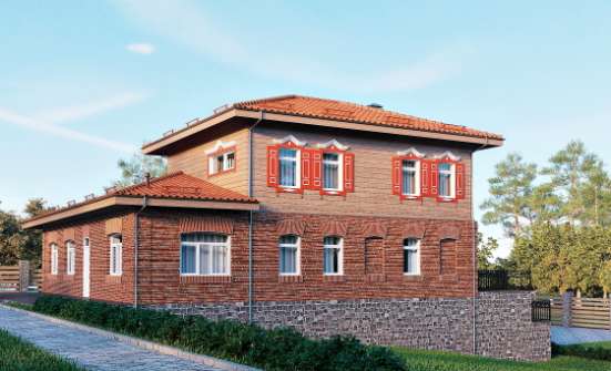 380-002-Л Проект трехэтажного дома, гараж, классический коттедж из кирпича Дятьково | Проекты домов от House Expert