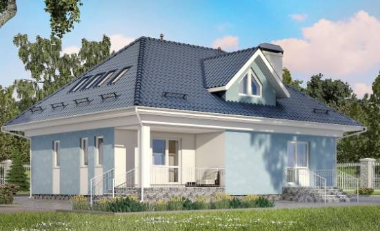 200-002-П Проект двухэтажного дома мансардой, красивый дом из твинблока Клинцы | Проекты домов от House Expert