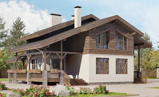 210-006-Л Проект двухэтажного дома с мансардным этажом, простой дом из кирпича Брянск | Проекты домов от House Expert