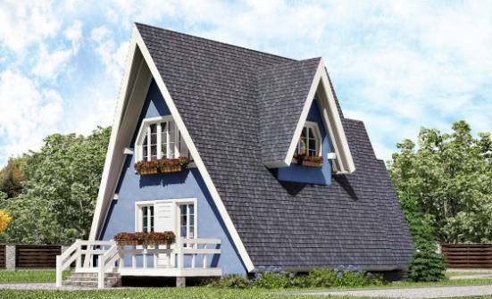 100-002-П Проект двухэтажного дома мансардный этаж, недорогой коттедж из дерева Новозыбков | Проекты домов от House Expert