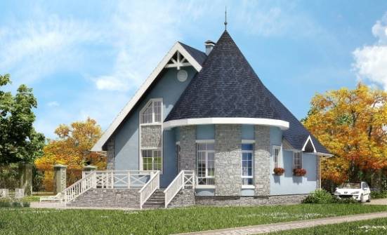 170-003-П Проект двухэтажного дома с мансардным этажом, доступный коттедж из газобетона Новозыбков | Проекты домов от House Expert