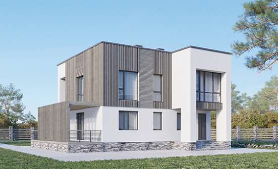 150-017-П Проект двухэтажного дома, бюджетный загородный дом из арболита Дятьково | Проекты домов от House Expert
