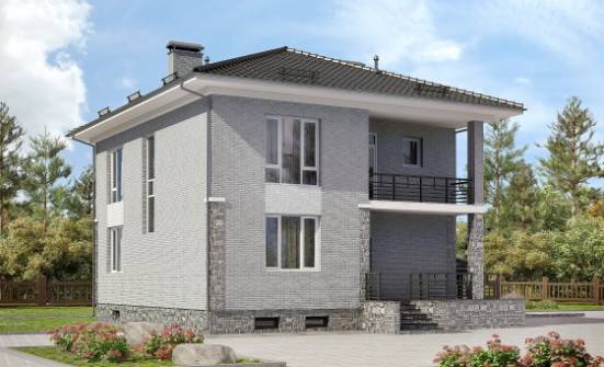 275-004-П Проект трехэтажного дома, гараж, современный дом из кирпича Новозыбков | Проекты домов от House Expert