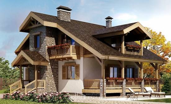 150-004-П Проект двухэтажного дома с мансардным этажом, скромный дом из теплоблока Стародуб | Проекты домов от House Expert