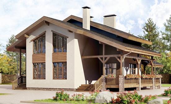 240-003-П Проект двухэтажного дома мансардой, красивый коттедж из кирпича Карачев | Проекты домов от House Expert