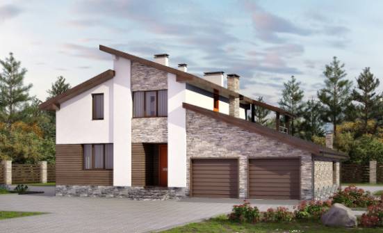 240-004-П Проект двухэтажного дома мансардой и гаражом, простой коттедж из бризолита Стародуб | Проекты домов от House Expert