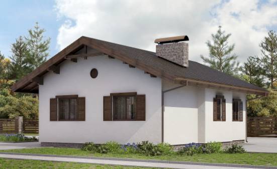 090-002-П Проект одноэтажного дома, скромный домик из кирпича Новозыбков | Проекты домов от House Expert