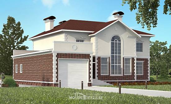380-001-Л Проект двухэтажного дома и гаражом, современный дом из кирпича Брянск | Проекты домов от House Expert