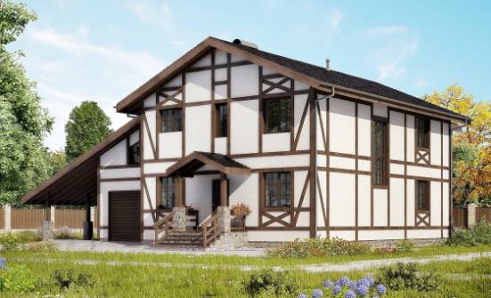 250-002-Л Проект двухэтажного дома с мансардным этажом и гаражом, классический дом из кирпича Жуковка | Проекты домов от House Expert