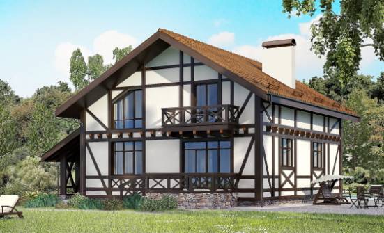 155-002-П Проект двухэтажного дома с мансардным этажом и гаражом, простой домик из твинблока Жуковка | Проекты домов от House Expert
