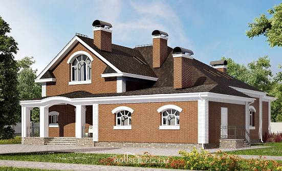 400-003-П Проект двухэтажного дома с мансардой, огромный дом из теплоблока Клинцы | Проекты домов от House Expert