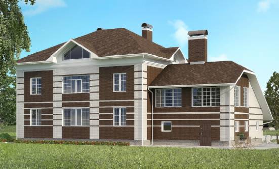 505-002-Л Проект трехэтажного дома, гараж, уютный дом из кирпича Стародуб | Проекты домов от House Expert