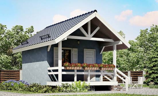 020-001-П Проект одноэтажного дома, уютный дом из бревен Новозыбков | Проекты домов от House Expert