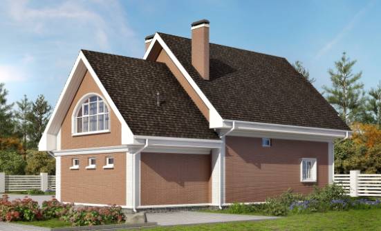 185-003-П Проект двухэтажного дома с мансардой, гараж, уютный домик из газобетона Карачев | Проекты домов от House Expert