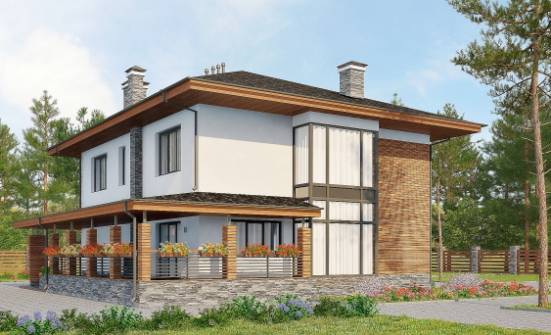 305-001-П Проект двухэтажного дома, гараж, просторный коттедж из керамзитобетонных блоков Новозыбков | Проекты домов от House Expert