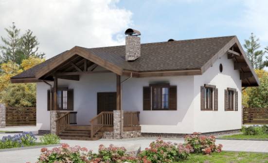 090-002-П Проект одноэтажного дома, скромный домик из кирпича Новозыбков | Проекты домов от House Expert