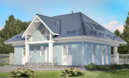 200-002-П Проект двухэтажного дома мансардой, красивый дом из твинблока Клинцы | Проекты домов от House Expert