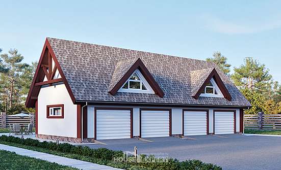 145-002-Л Проект гаража из теплоблока Стародуб | Проекты домов от House Expert
